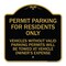 Signmission Permit Parking for Residents Vehicles w/o Valid Parking Permits Towe Alum, 18" x 18", BG-1818-23329 A-DES-BG-1818-23329 - alternate 1